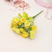 Декоративен букет 21 мини розички 26 см - Thumbnail 4