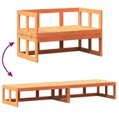 Градински диван пейка, разтегателен, восъчнокафяв, бор масив - VL844659 - Thumbnail 8