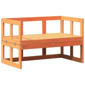 Градински диван пейка, разтегателен, восъчнокафяв, бор масив - VL844659 - Thumbnail 2