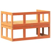 Градински диван пейка, разтегателен, восъчнокафяв, бор масив - VL844659 - Thumbnail 7