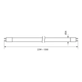 LED тръба ROYAL LED- 22W- 2000LM- T8- 1200MM- G13 - 6400K - Thumbnail 2