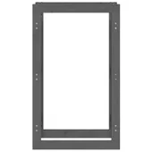 Поставка за дърва за огрев сива 60x25x100 см масивно дърво бор - Thumbnail 5