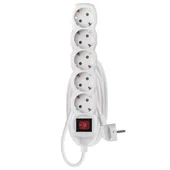 Разклонител с 5 гнезда 5 м с ключ бял EMOS - Thumbnail 2
