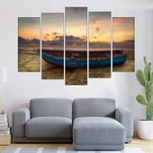 Самотна лодка на плажа - картина пано за стена - Thumbnail 3