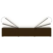 Шезлонг с шалте и маса за чай, кафяв полиратан - Thumbnail 6