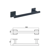 Поставка за хавлия 30 см Modena Black Matt INTER CERAMIC - Thumbnail 3
