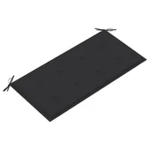 Градинска пейка с антрацитена възглавница, 112 см, тик масив - Thumbnail 5