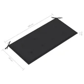 Градинска пейка с антрацитена възглавница, 112 см, тик масив - Thumbnail 9