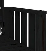 Градинска пейка с маса, 2-местна, черна, бор масив - VL825153 - Thumbnail 6