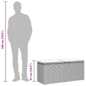 Градинска пейка с възглавница Кафява 110x40x44 cm Поли ратан - VL4104146 - Thumbnail 9