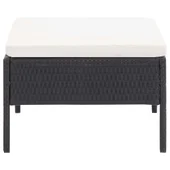 Градински комплект  3 части, полиратан, с кремави възглавници - Thumbnail 11