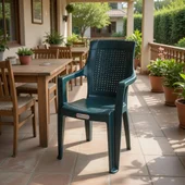 Градински стол PVC зелен Milano MEVSIM - Thumbnail 1