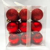 Коледни топки Ø5 см Празнично червено 27 бр. - Thumbnail 1