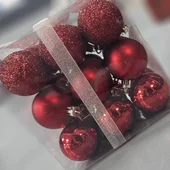 Коледни топки Ø5 см Празнично червено 27 бр. - Thumbnail 2