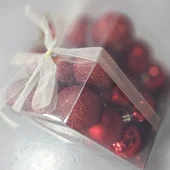 Коледни топки Ø5 см Празнично червено 27 бр. - Thumbnail 3