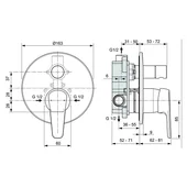 Вграден смесител за вана/душ Tyria Vidima - Thumbnail 2