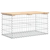 Градинска пейка габионен дизайн 83x44x42 см борово дърво масив - VL834356 - Thumbnail 5