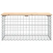 Градинска пейка габионен дизайн 83x44x42 см борово дърво масив - VL834356 - Thumbnail 3