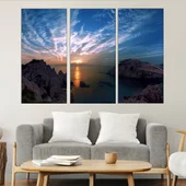 Изгрев над морски скали - картина пано за стена - Thumbnail 2