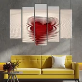 Силует на сърце във водата - картина пано за стена - Thumbnail 3