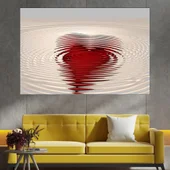 Силует на сърце във водата - картина пано за стена - Thumbnail 1