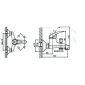 Стенен смесител за вана/душ Пиедмонт INTER CERAMIC - Thumbnail 2