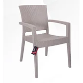 Градински стол с подлакътници капучино Zeugma Rattan MEVSIM - Thumbnail 1