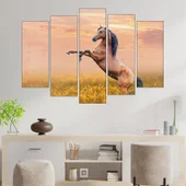 Красив кон в ливада - картина пано за стена - Thumbnail 3