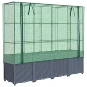 Повдигната леха с покривало,160x40x153 см - ратанов сандък - Thumbnail 2