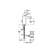Стоящ смесител за мивка с автоматичен изпразнител Moai ROCA - Thumbnail 3