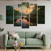 Живописно езеро в Алпите - картина пано за стена - Thumbnail 3