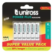Алкални батерии Power Plus AAA 1.5V 1000mAh UNIROSS 12бр. - Thumbnail 2