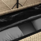 Градинска пейка с възглавници, бежов, полиратан - VL365765 - Thumbnail 9