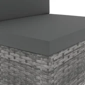 Градински комплект за отдих, 2 части, полиратан, сив - Thumbnail 9