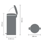 Кош за боклук 30 л NewIcon Matt Steel BRABANTIA - Thumbnail 4