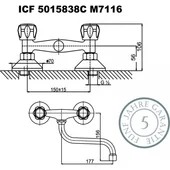 Стенен кухненски смесител за умивалник - долен Клиер хром INTER CERAMIC - Thumbnail 2