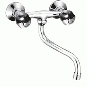 Стенен кухненски смесител за умивалник - долен Клиер хром INTER CERAMIC - Thumbnail 1