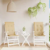 Възглавници за стол 2 бр меланж бежови 120x50x4 см плат - VL4002421 - Thumbnail 4