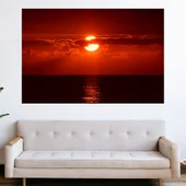 Залез над морски хоризонт - картина пано за стена - Thumbnail 1