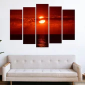 Залез над морски хоризонт - картина пано за стена - Thumbnail 3