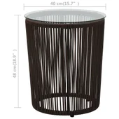 Бистро комплект, 3 части, с възглавници, кафяв PVC ратан - Thumbnail 11