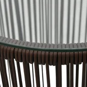 Бистро комплект, 3 части, с възглавници, кафяв PVC ратан - Thumbnail 9