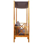 Градинска пейка с масичка и табуретки за крака, акация масив - Thumbnail 2