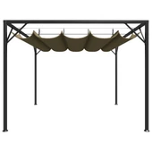 Градинска шатра с прибиращ се покрив, 3x3 м, таупе, 180 г/м² - Thumbnail 2