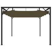 Градинска шатра с прибиращ се покрив, 3x3 м, таупе, 180 г/м² - Thumbnail 3