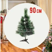 Коледна зелена елха с бели връхчета 90 см - Thumbnail 1