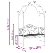 Пейка Бяла Метал 121 x 48 x 200 см Декоративни инкрустации - VL42008120 - Thumbnail 12