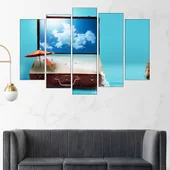 Плаж в куфар - колаж - картина пано за стена - Thumbnail 3