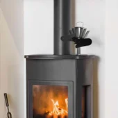 Вентилатор за печка за топъл въздух, черен - 2 перки - Thumbnail 2