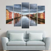 Живописна река в Тронхайм - картина пано за стена - Thumbnail 3